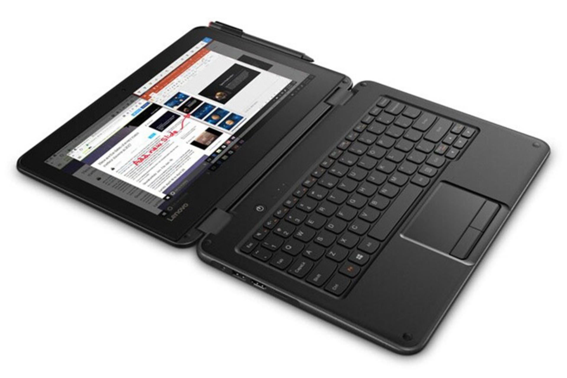 لپ تاپ لنوو 300e در حالت باز