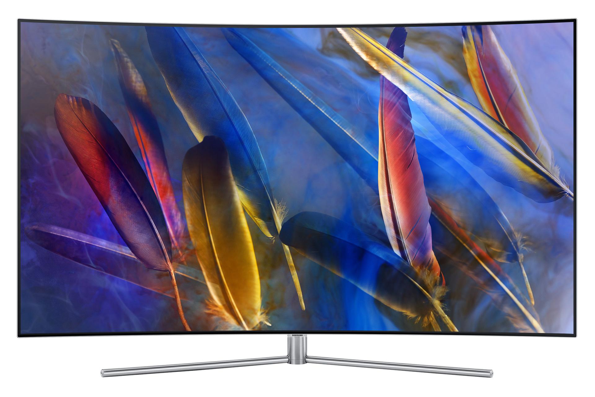نمای جلو تلویزیون سامسونگ Q7880 مدل 65 اینچ با صفحه روشن
