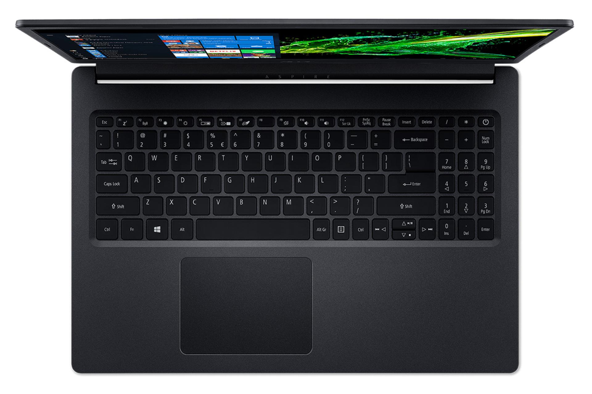 نمای بالا لپ تاپ ایسر اسپایر 3 رنگ مشکی