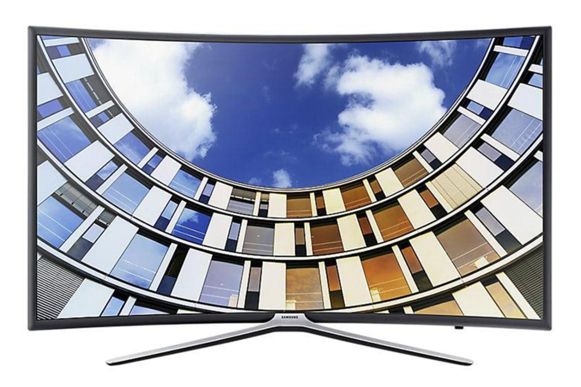 نمای جلو تلویزیون سامسونگ N6950 مدل 49 اینچ با صفحه روشن