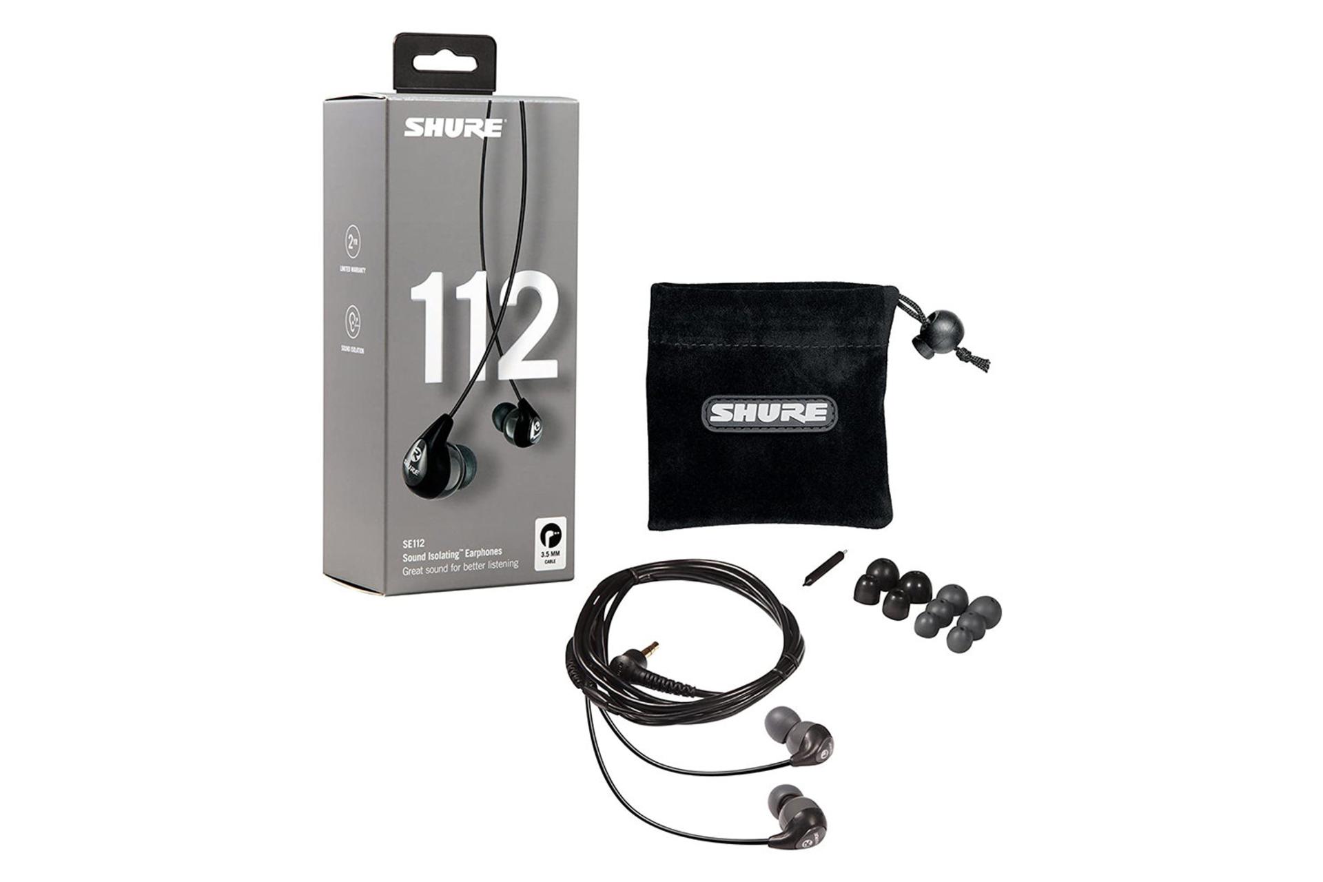 بسته بندی و جعبه هدفون سونی Shure SE112-GR