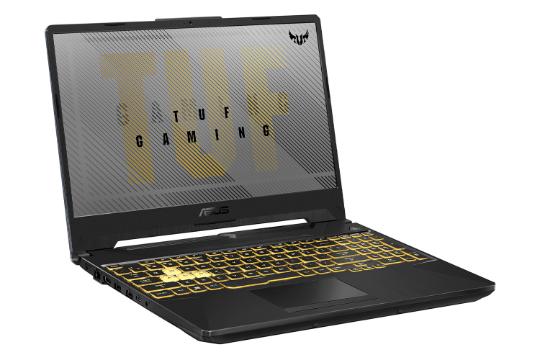 لپ‌تاپ TUF گیمینگ A15 FX506IV ایسوس  نمای بغل - صفحه کلید و صفحه نمایش و پورت ها / Asus TUF Gaming