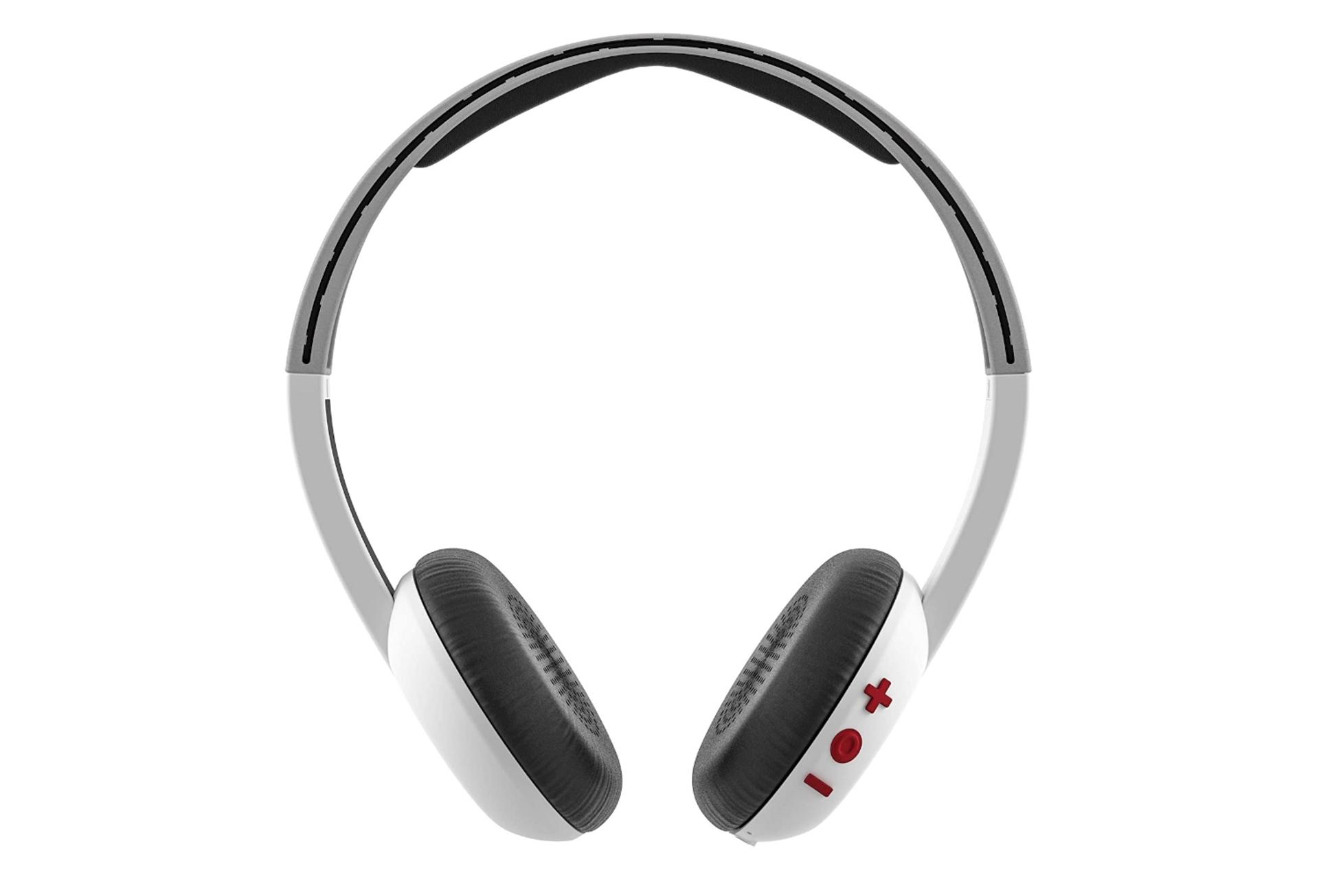 نمای روبرو هدفون بی سیم اسکال کندی Skullcandy Uproar Wireless سفید