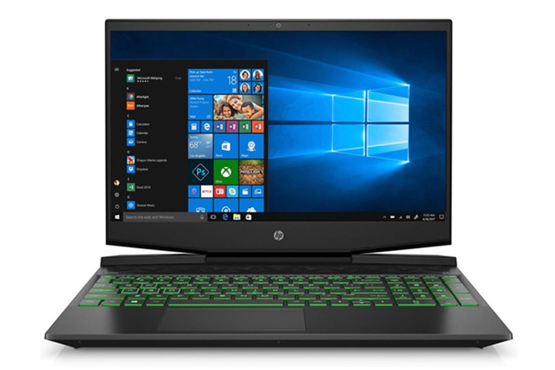 نمای جلو نمای کنار لپ تاپ اچ پی پاویلیون گیمینگ 15-dk009ne