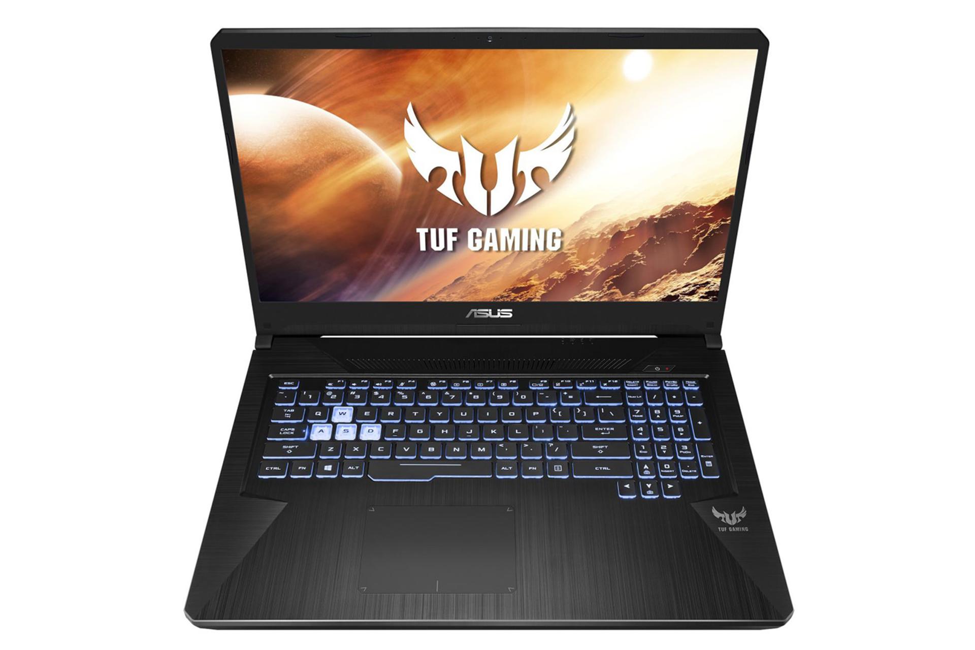 لپ‌تاپ ASUS TUF Gaming FX705DT نمای جلو صفحه کلید و صفحه نمایش / TUF Gaming FX705DT ایسوس