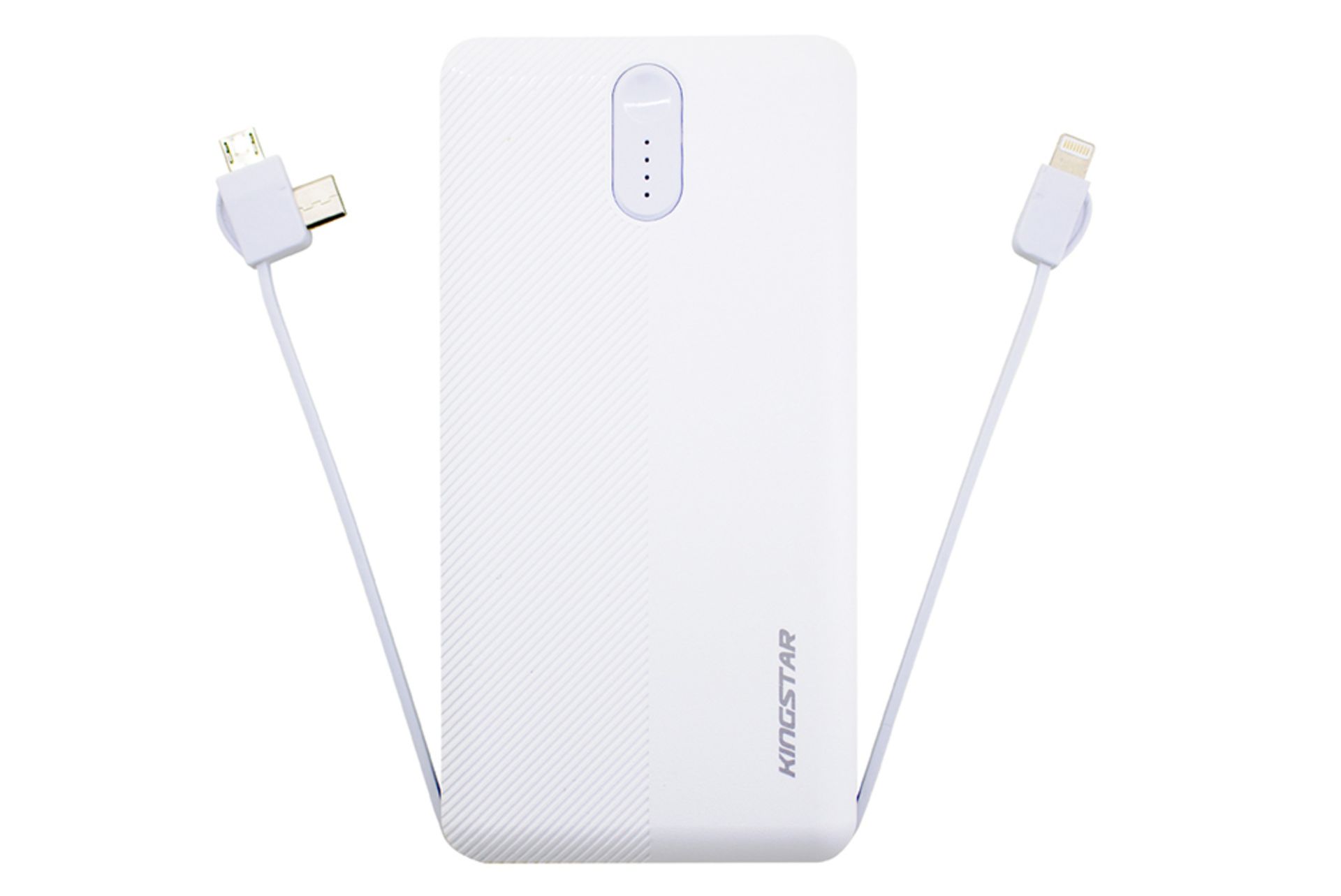 نمای جلو پاور بانک KingStar KP10026 و کابل سرخود