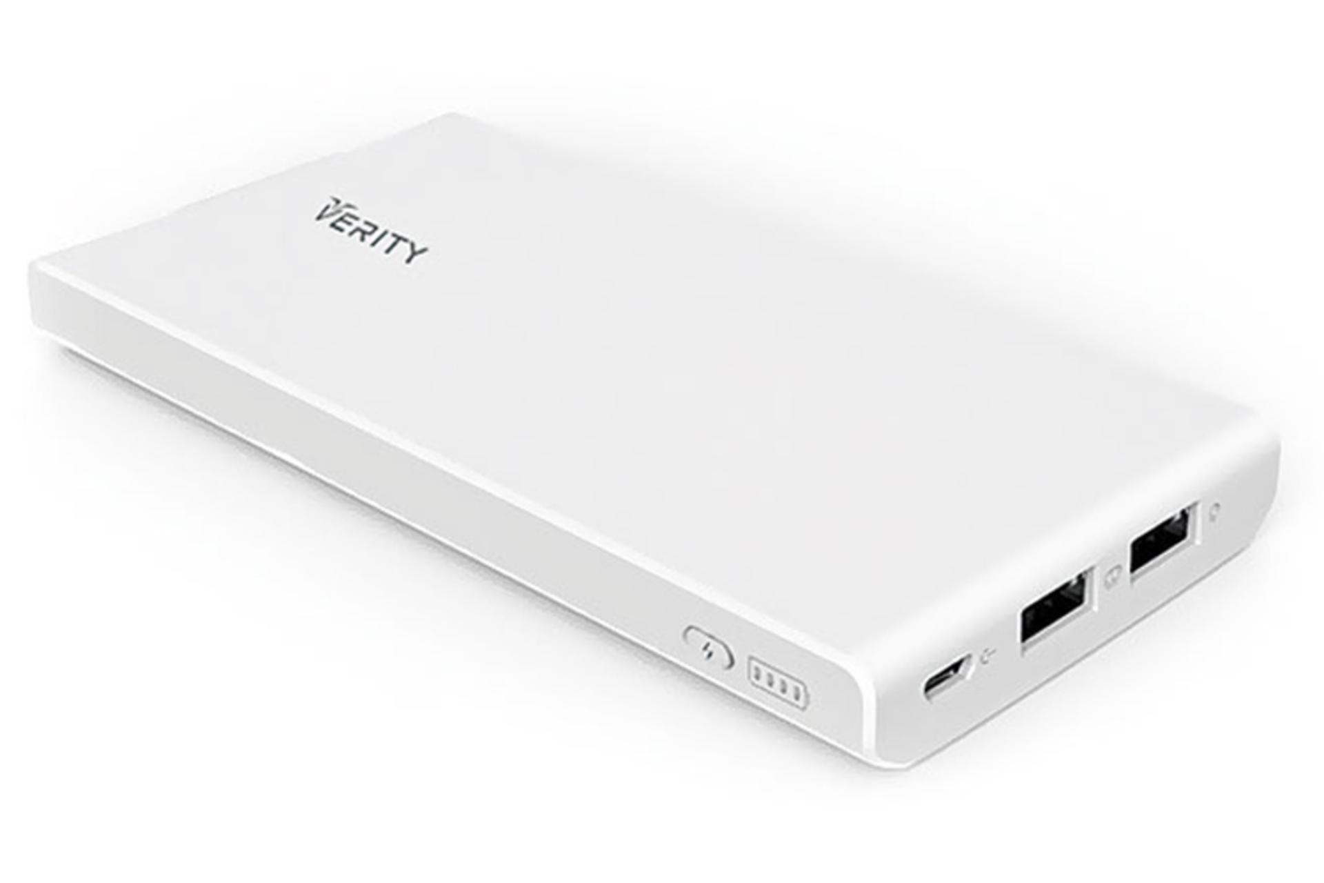 نمای درگاه‌های پاو بانک Verity V-PR84 10000mAh