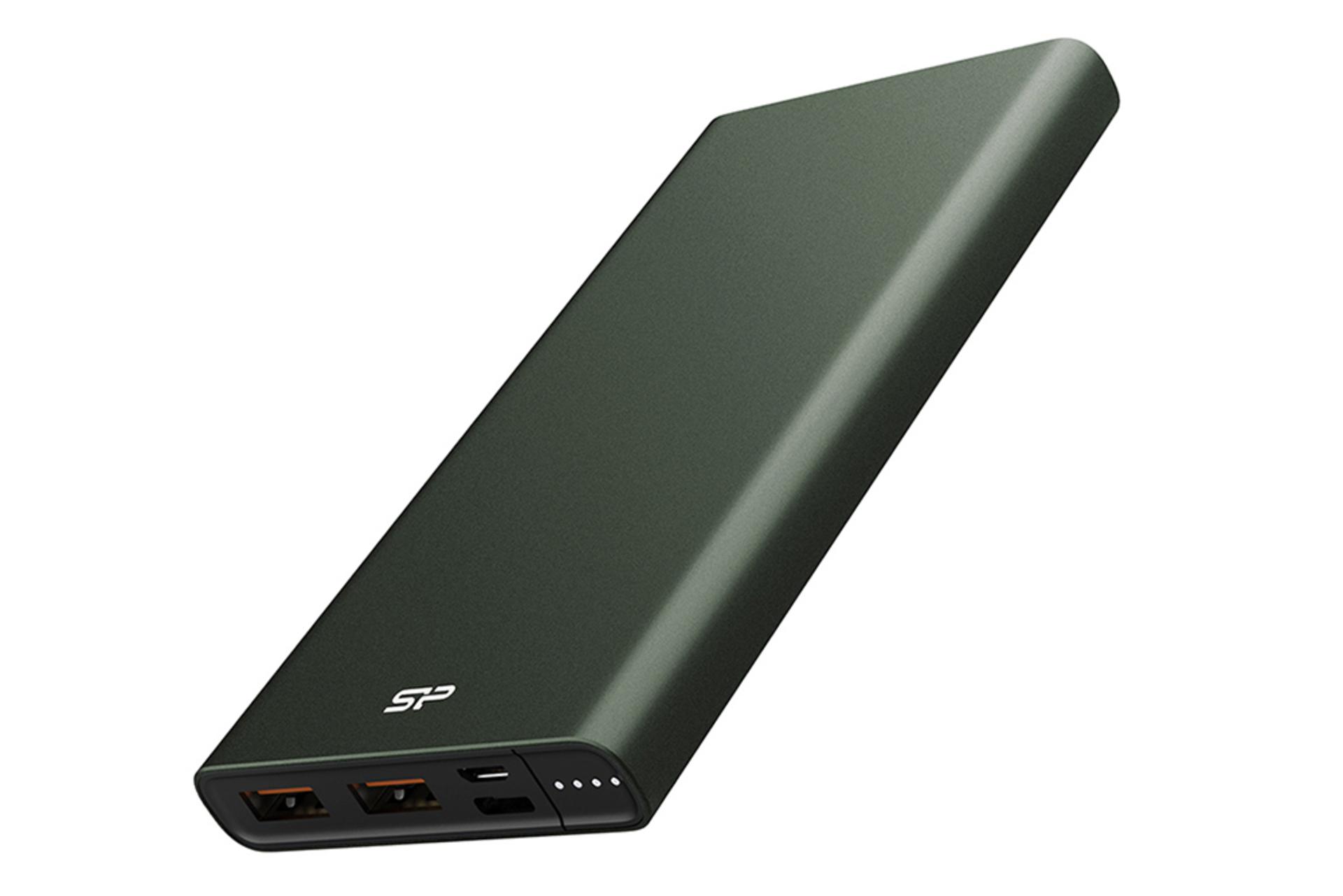 نمای کلی پاور بانک سیلیکون پاور Q660 سبز یشمی