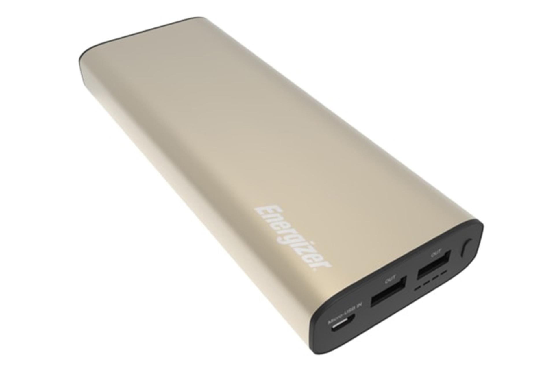  نمای خوابیده پاور بانک انرجایزر UE20100 کرم / Energizer UE20100