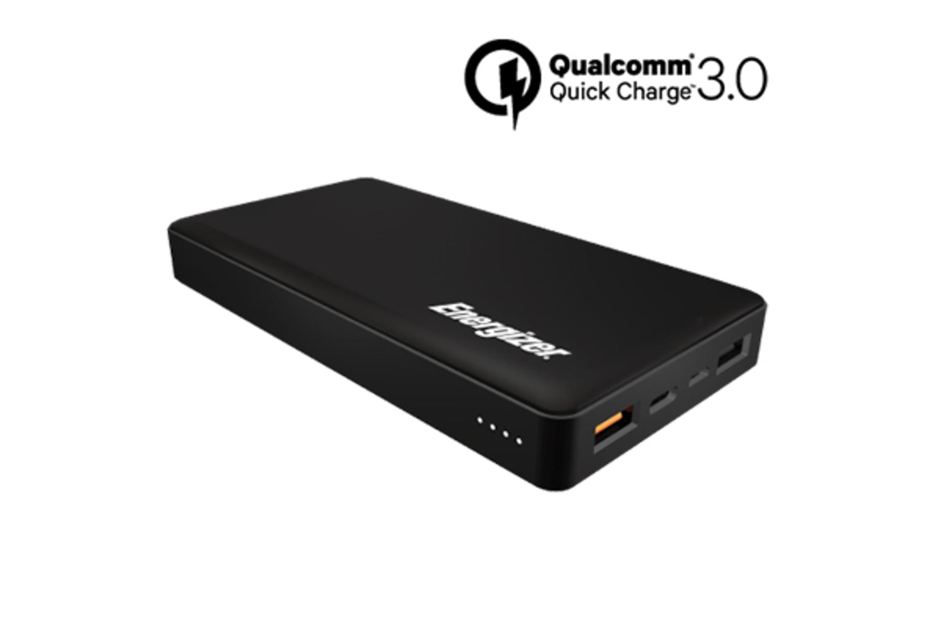 نمای کلی پاور بانک انرجایزر UE15002CQ با قابلیت شارژ سریع Qualcomm QC 3.0