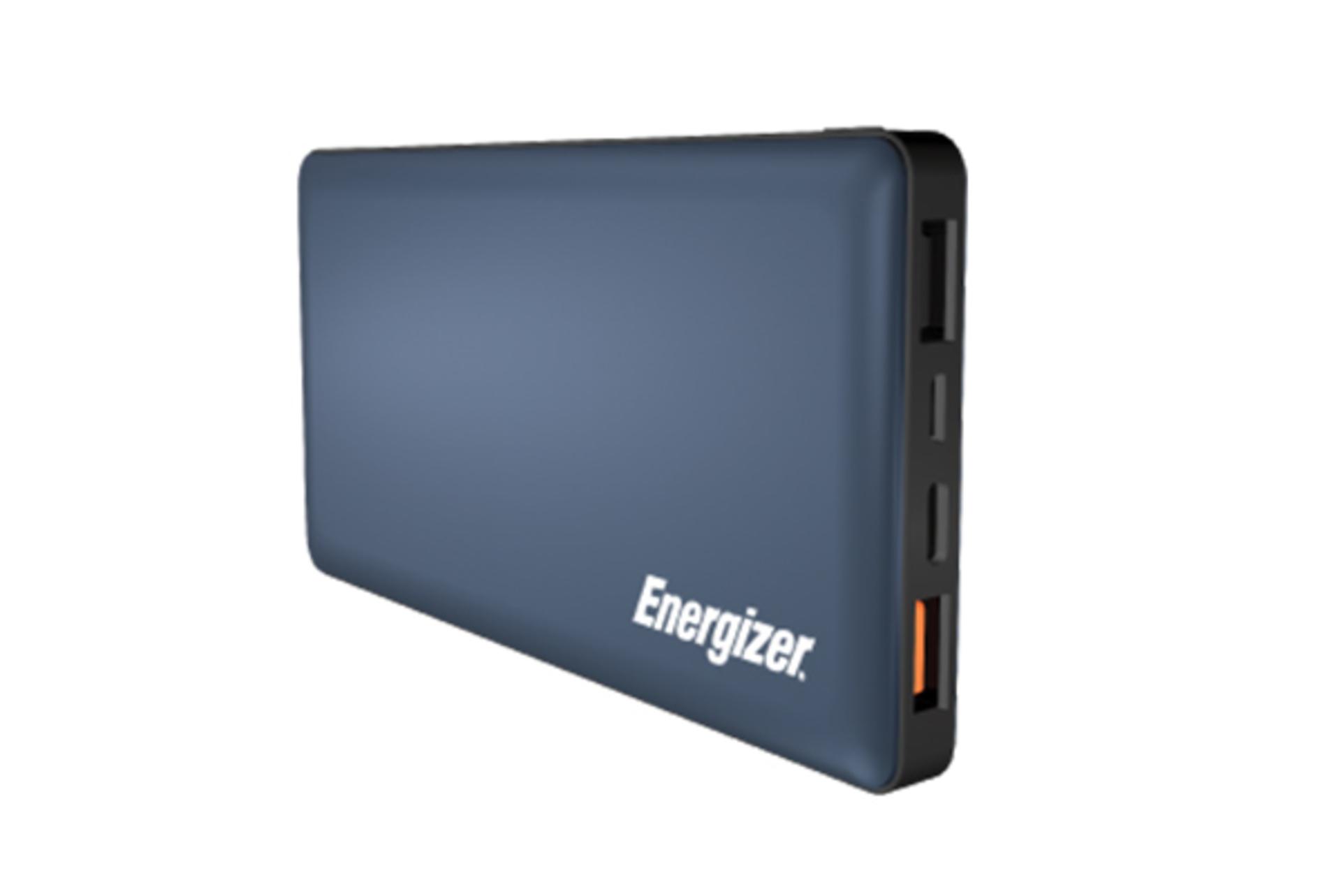 نمای خوابیده پاور بانک انرجایزر UE10015CQ به همراه محل درگاه ها