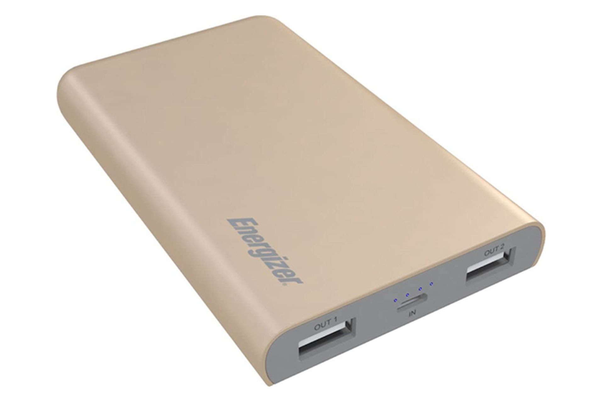 نمای خوابیده پاور بانک انرجایزر UE8003 و محل درگاه ها / Energizer UE8003