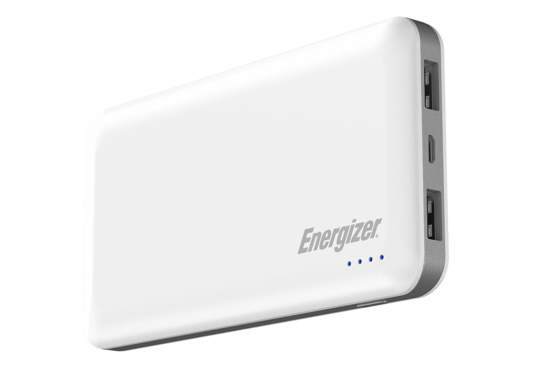 نمای خوابیده پاور بانک انرجایزر UE80005 و محل درگاه ها ۰۲