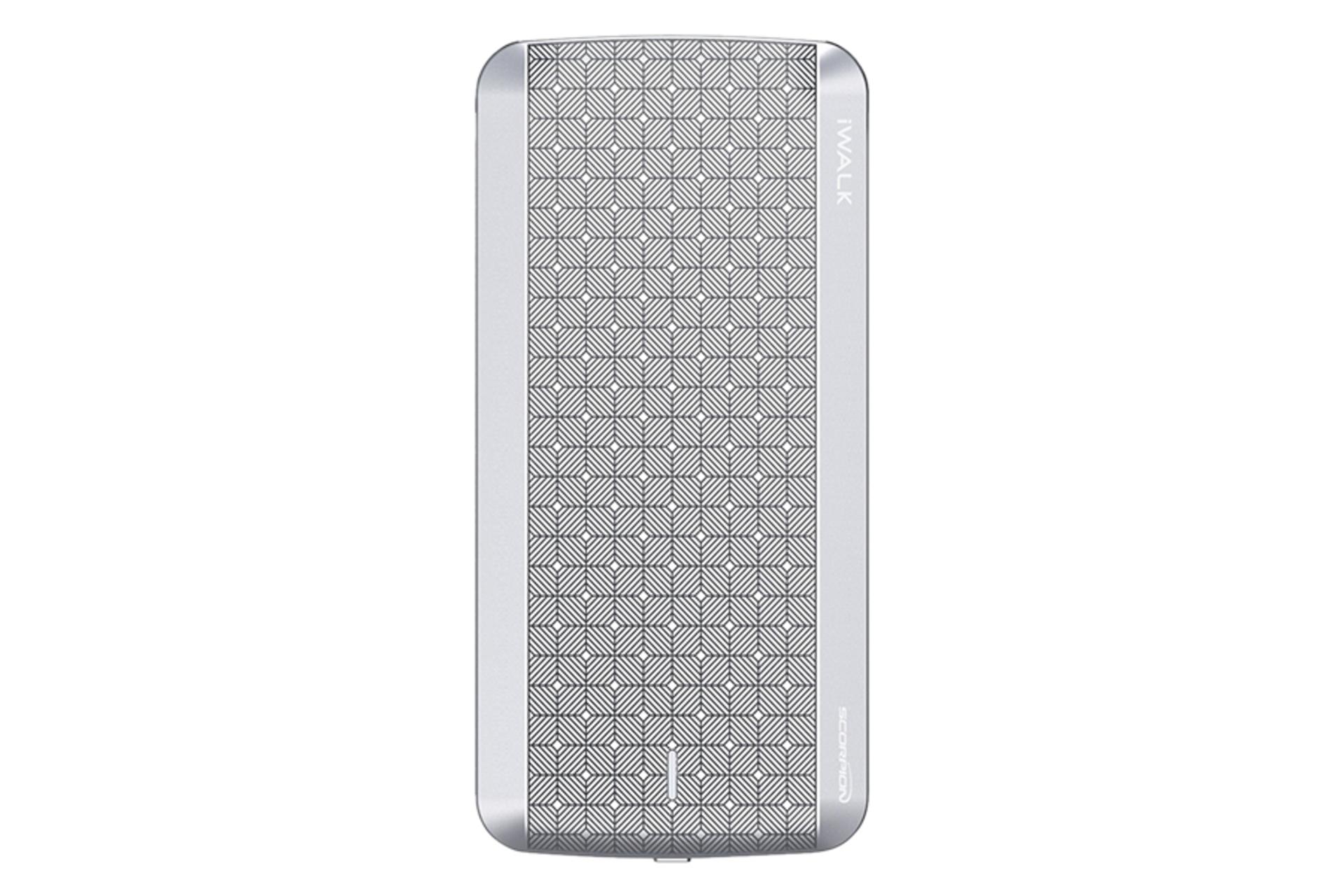 نمای جلو پاور بانک iWALK UBT8000X-011A نقره‌ای