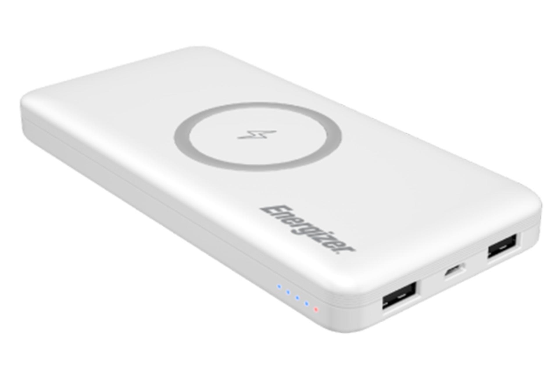 نمای کلی پاور بانک انرجایزر QE10003 بی سیم و محل درگاه ها