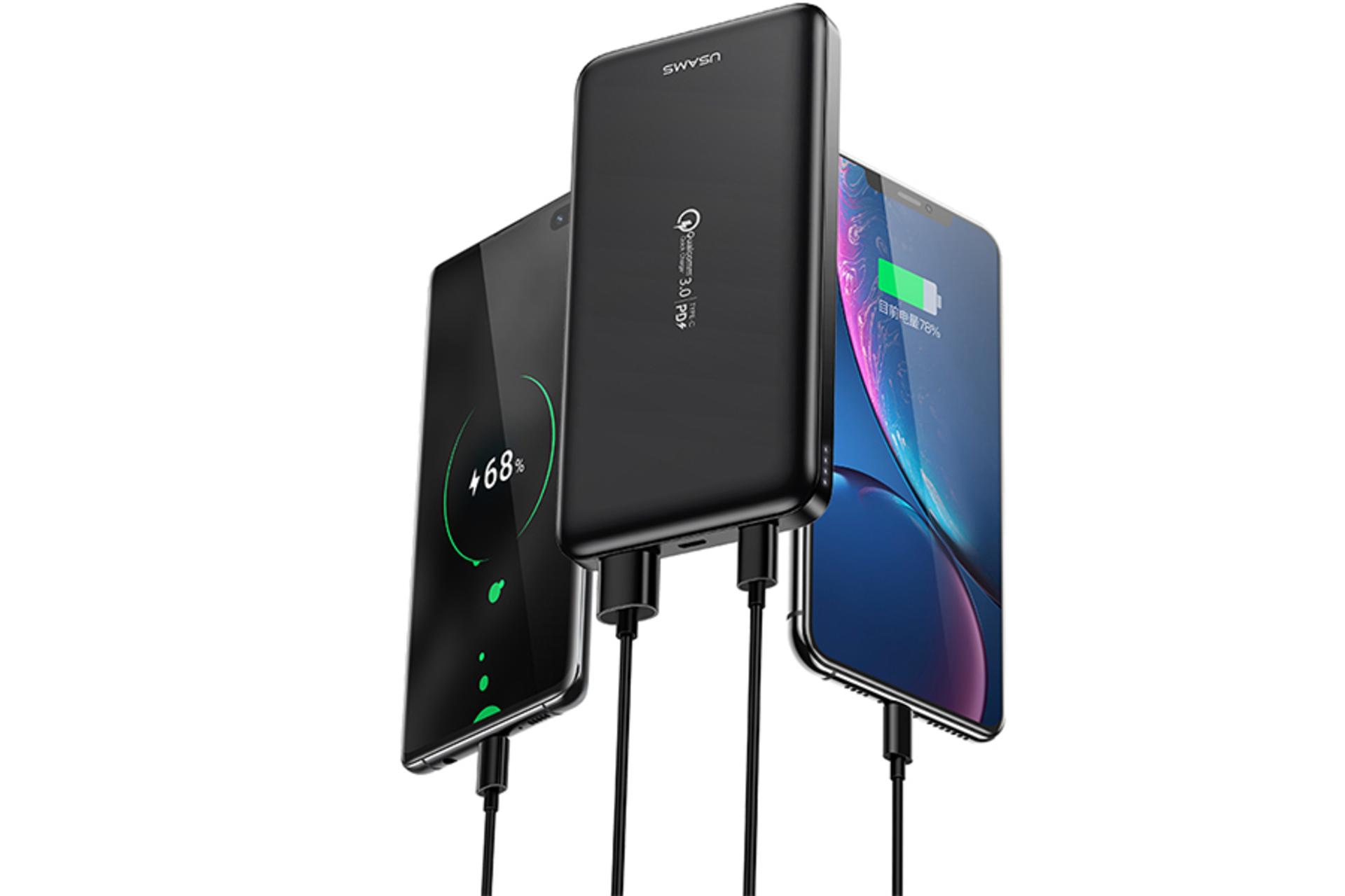 یوسمز PB30 با ظرفیت 10000 میلی‌آمپر ساعت / USAMS US-CD92 PB30 10000