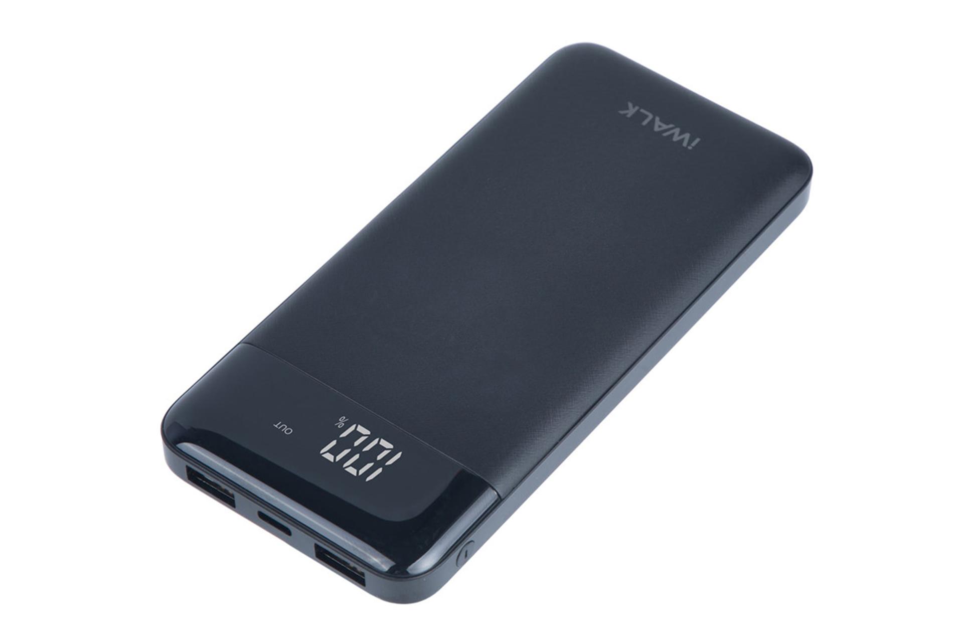 پاور بانک آی واک Urban 10000 با ظرفیت 10000 میلی‌آمپر ساعت - نمای جلو و درگاه ها