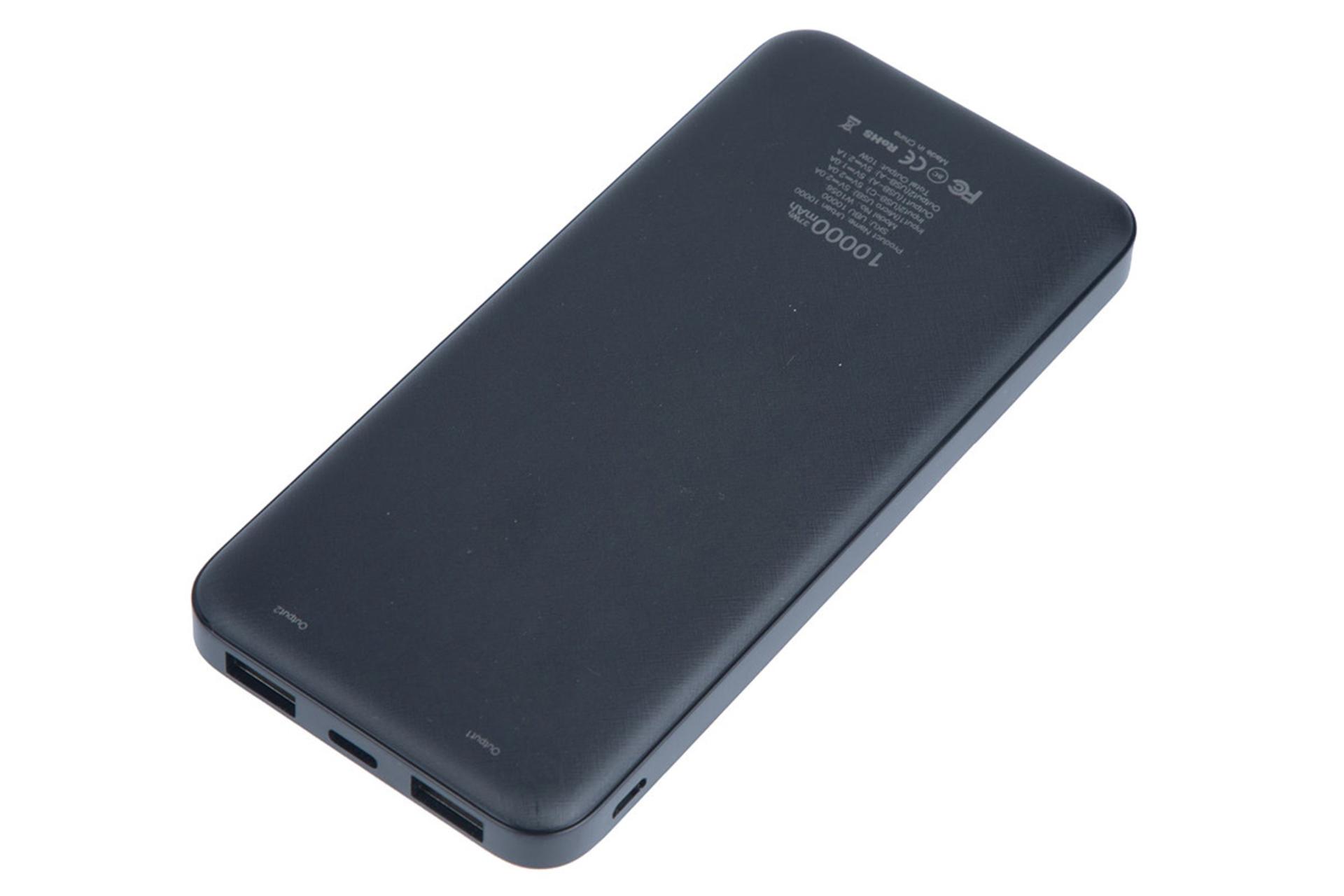 پاور بانک آی واک Urban 10000 با ظرفیت 10000 میلی‌آمپر ساعت - پشت دستگاه و درگاه ها