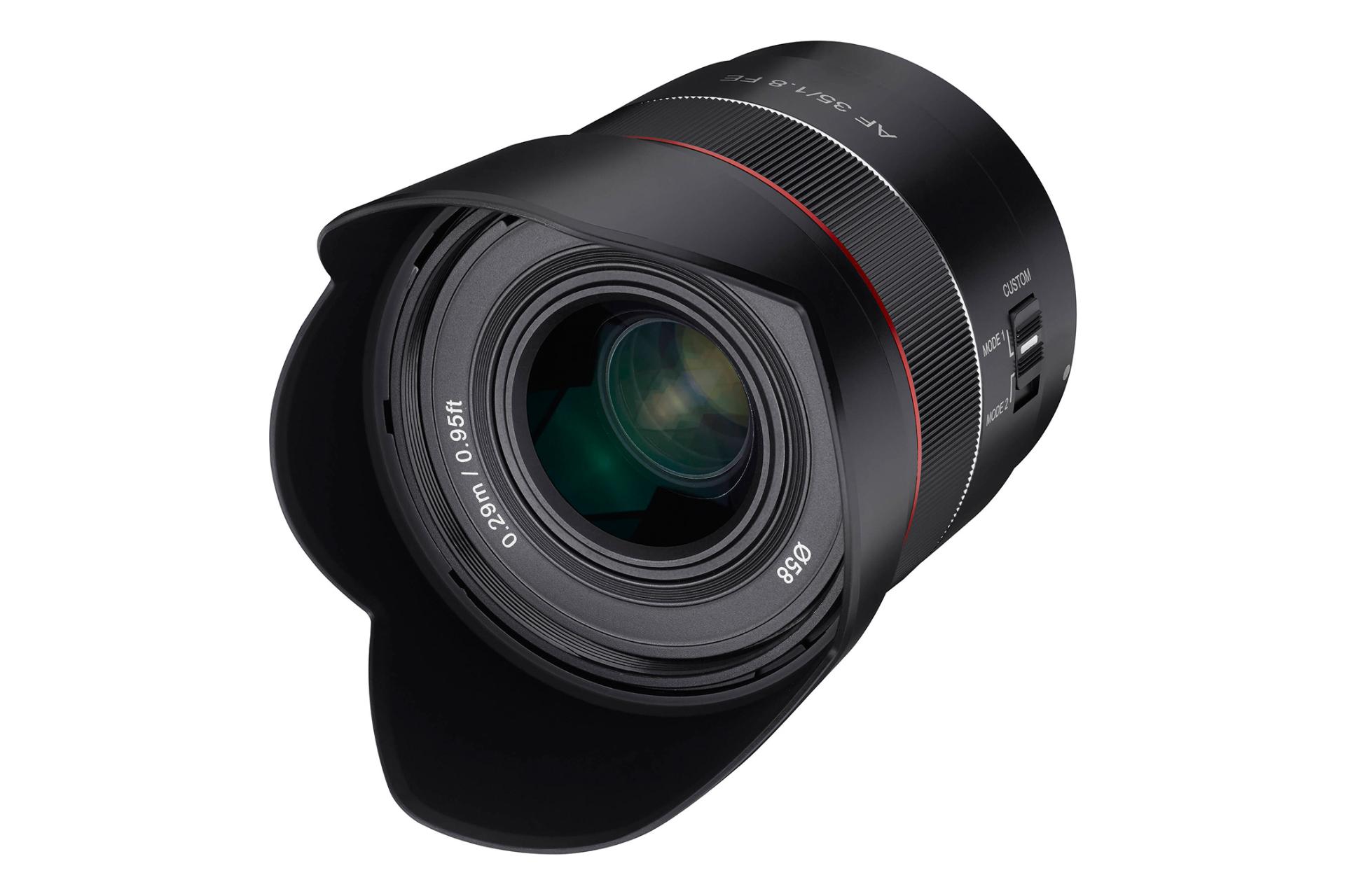 نمای جلو لنز سامیانگ / روکینون AF 35mm f1.8 FE