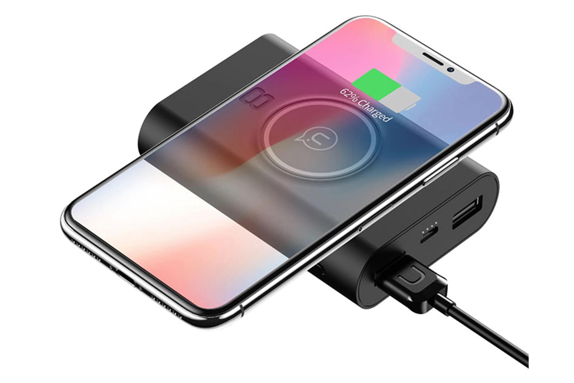 یوسمز بی‌سیم Qi با ظرفیت 8000 میلی‌آمپر ساعت / USAMS Qi Wireless US-CD01 8000mAh