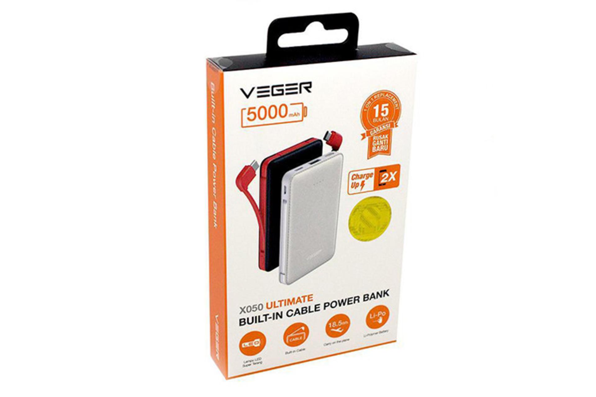 وگر آلتیمیت X050 با ظرفیت 5000 میلی‌آمپر ساعت / VEGER ULTIMATE X050 5000mAh