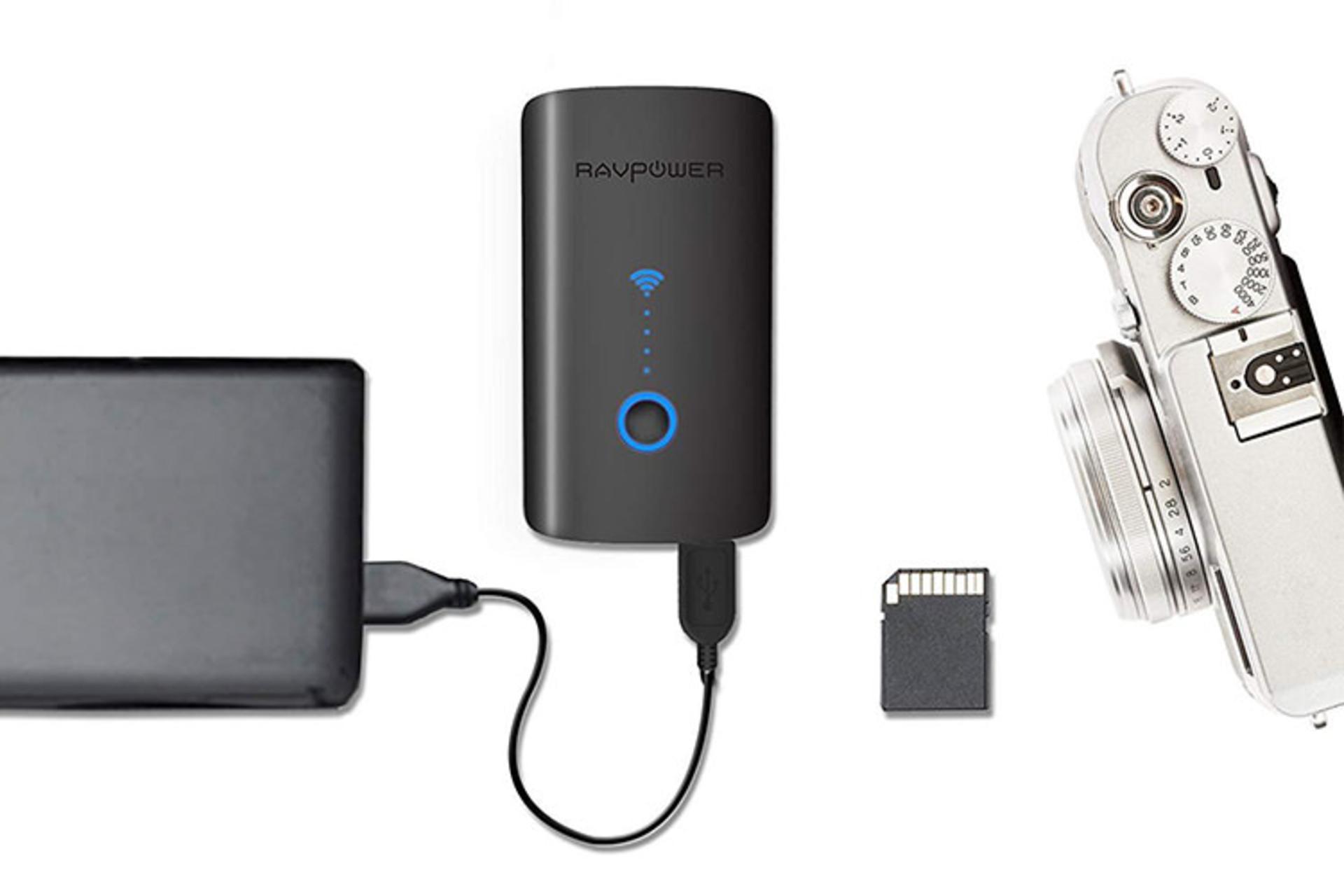 راوپاور FileHub N300 RP-WD03 با ظرفیت 6000 میلی‌آمپر ساعت / RAVPower FileHub N300 Wireless Travel 