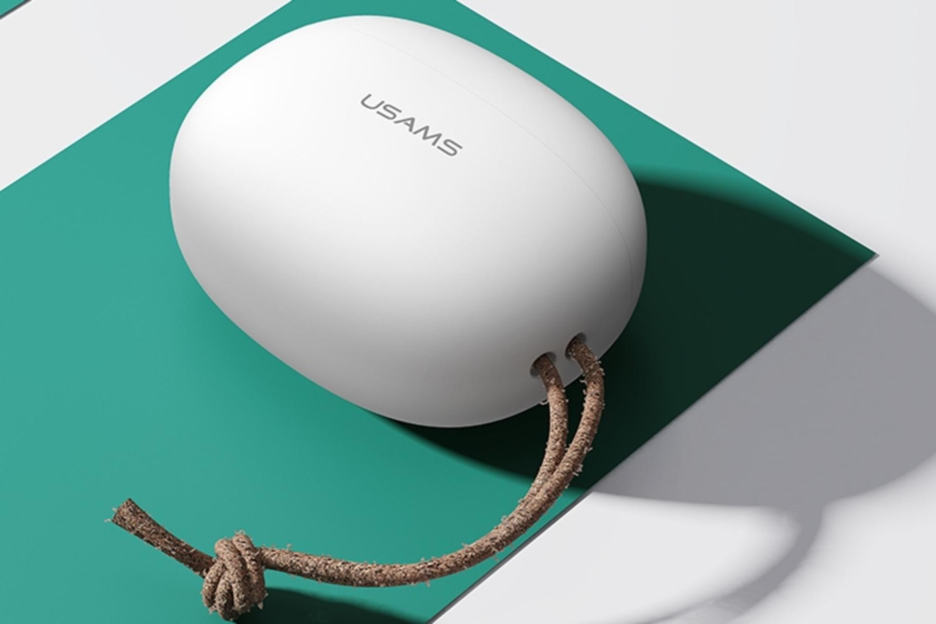 نمای بالا محفظه شارژ هدفون بی سیم یوسمز USAMS ES001 سفید