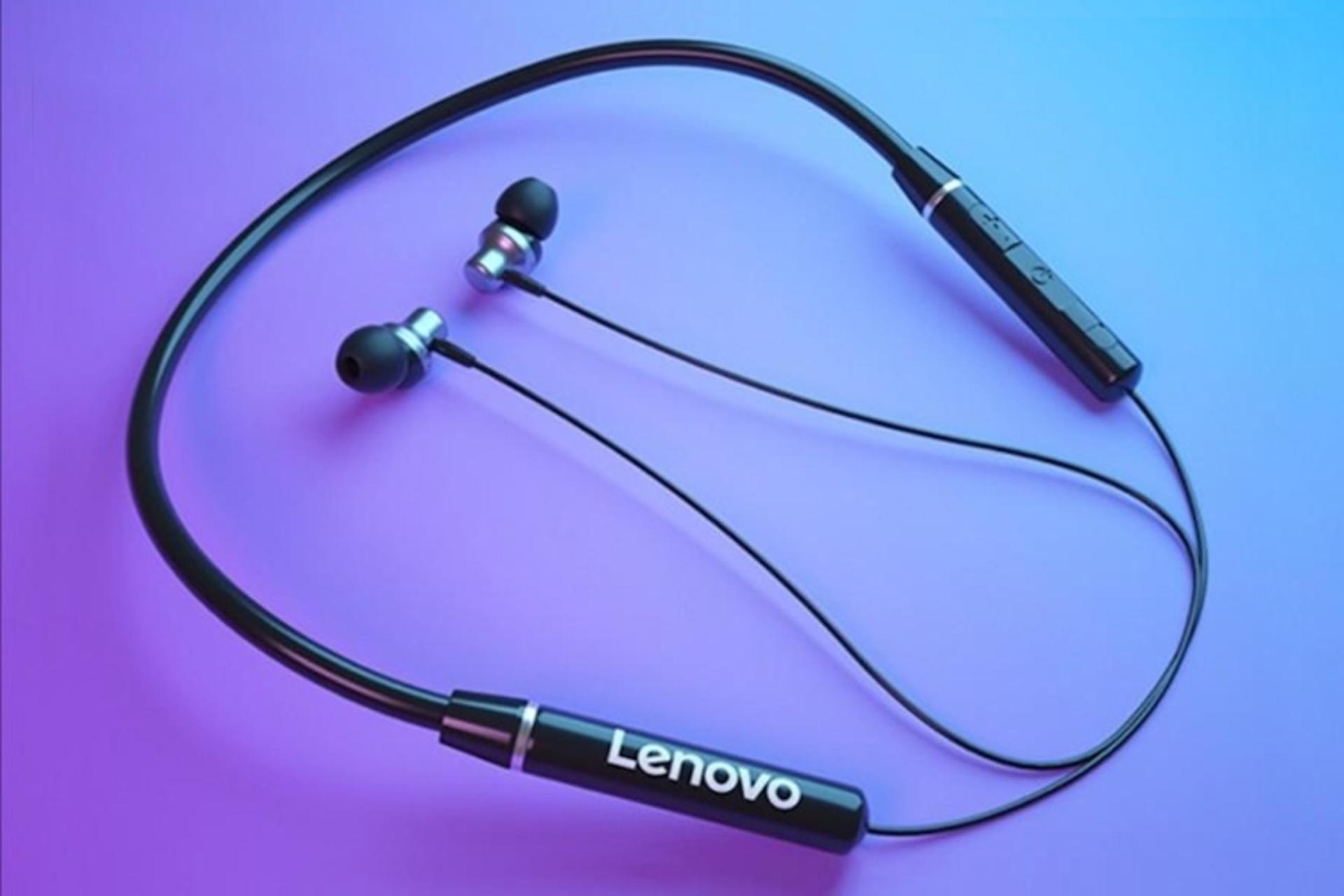 نمای جانبی هدفون بی سیم لنوو Lenovo QE07 مشکی