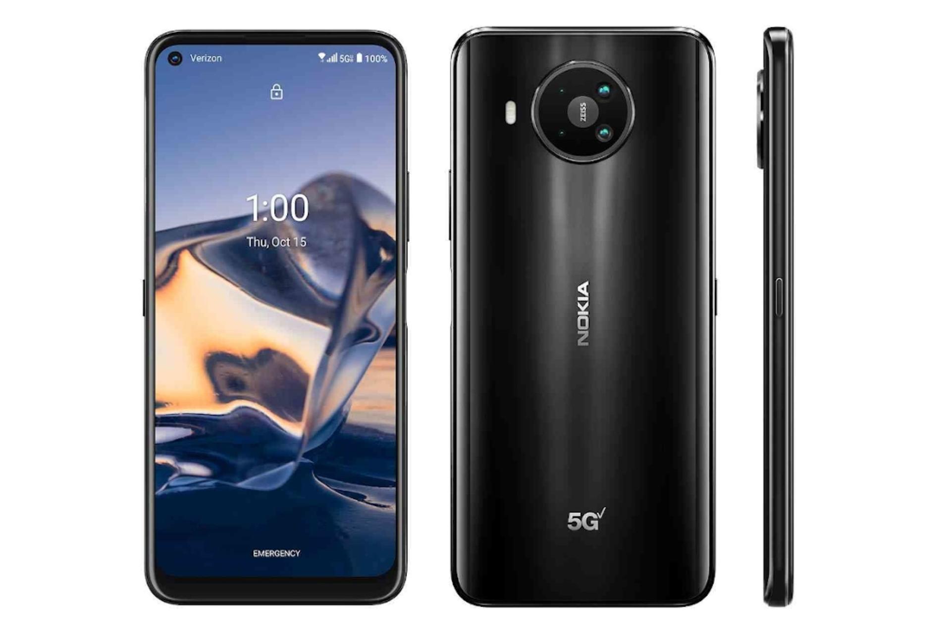 نمای کناری گوشی موبایل نوکیا 8 V 5G UW