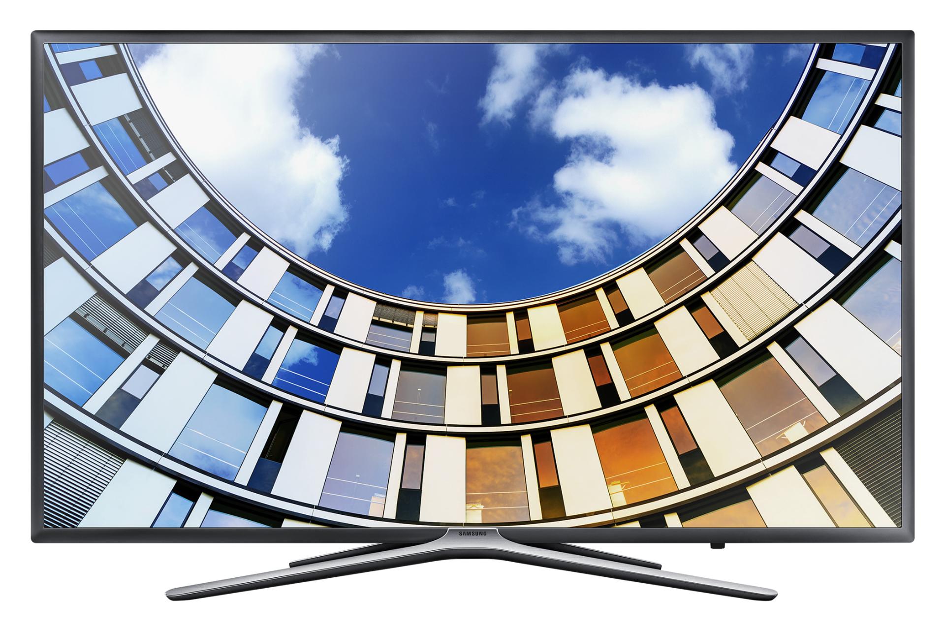 نمای جلو تلویزیون سامسونگ 55M6970 با صفحه روشن