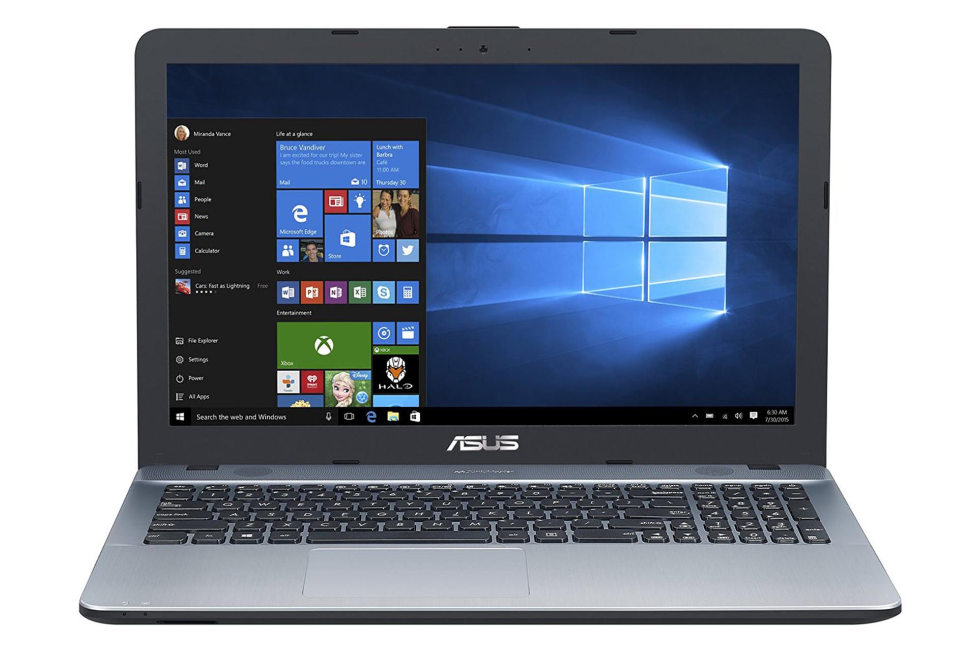 لپ‌تاپ ASUS F540UA نمای جلو صفحه کلید و صفحه نمایش / F540UA ایسوس