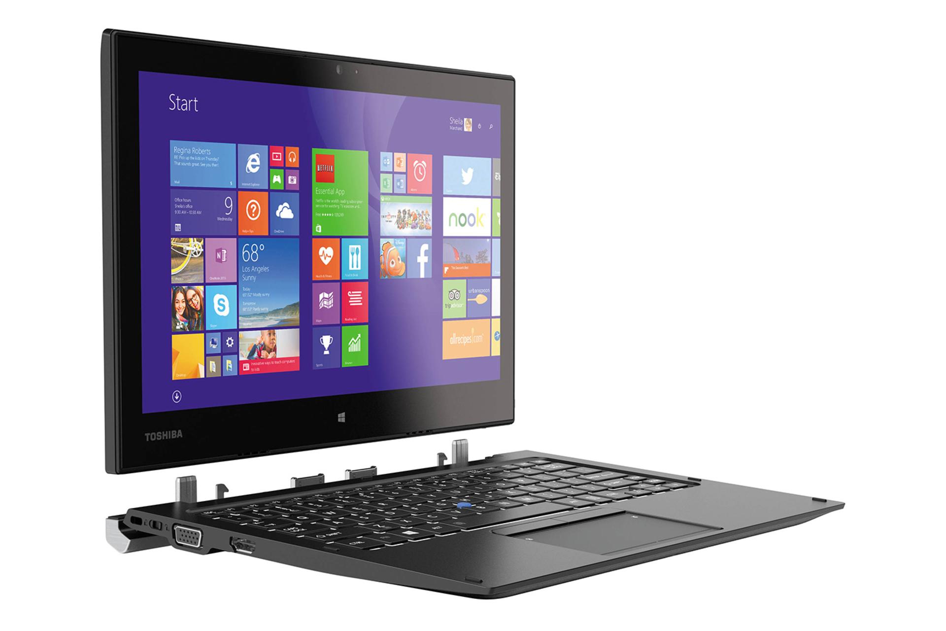 نمای نیمرخ لپ تاپ توشیبا Portege Z20t در حالت جدا شده