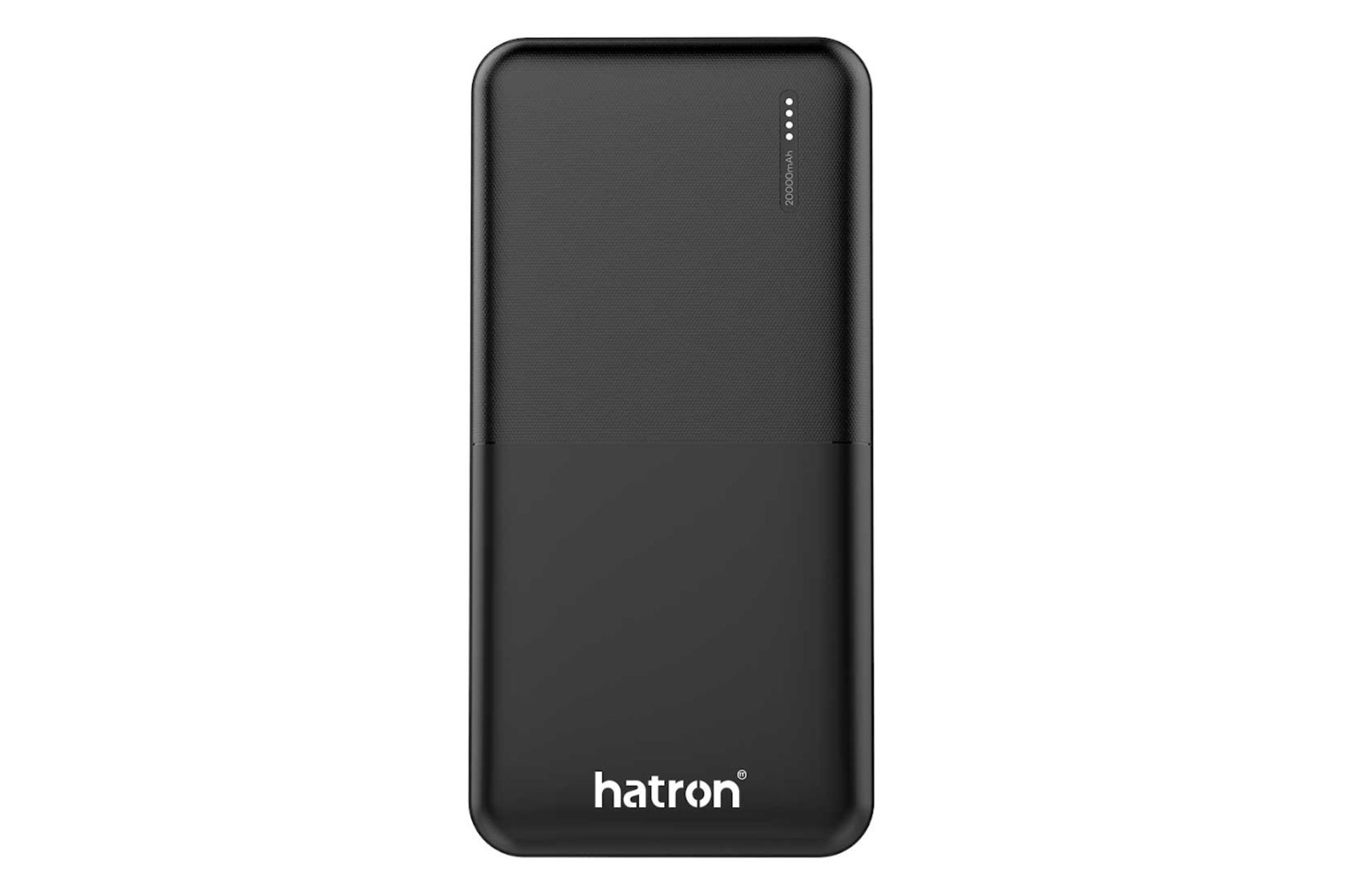 نمای روبرو پاور بانک هترون HPB2089 با ظرفیت 20000 میلی‌آمپر ساعت Hatron HPB2089 20000mAh مشکی