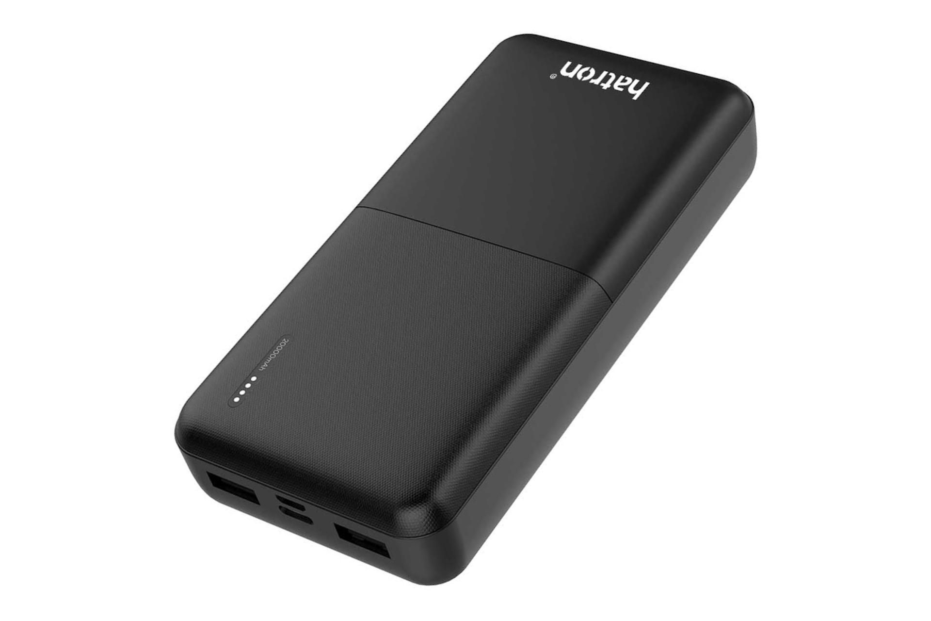 درگاه پاور بانک هترون HPB2089 با ظرفیت 20000 میلی‌آمپر ساعت Hatron HPB2089 20000mAh مشکی
