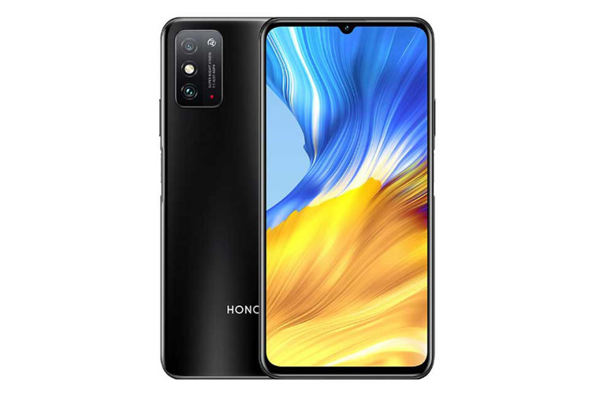 نمای طراحی پشت و جلو گوشی آنر ایکس 10 مکس 5G رنگ مشکی