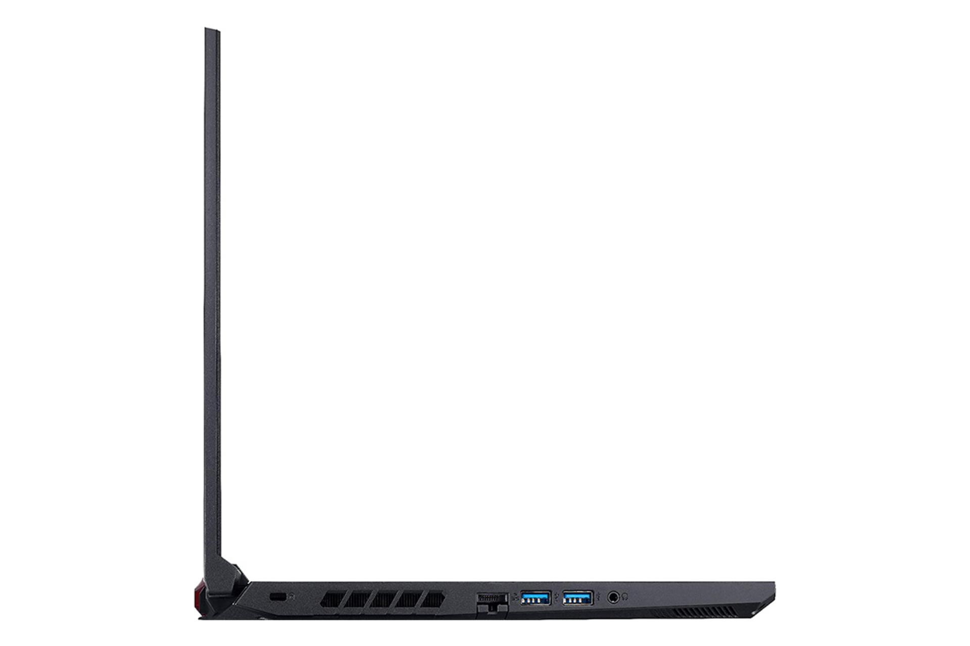 نمای کنار لپ تاپ ایسر نیترو 5 AN515-55-53AG و نمایش پورت ها