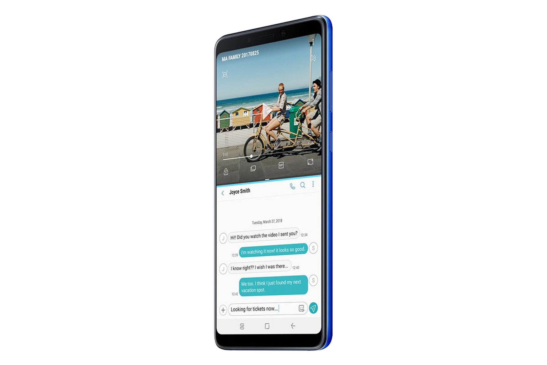 نمای جلو گلکسی A9 استار پرو سامسونگ رنگ آبی