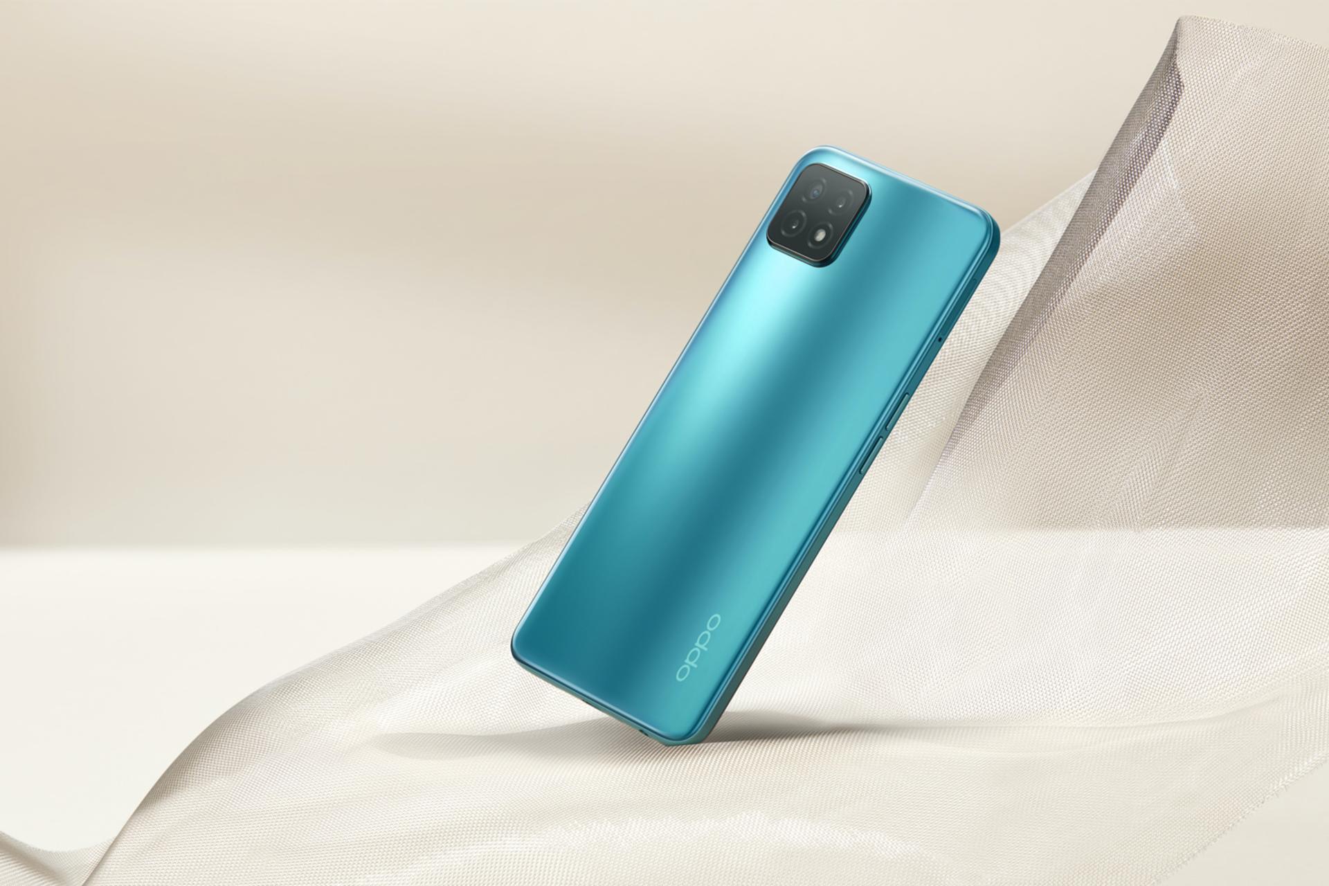 نمای پشت اوپو A53 نسخه 5G رنگ آبی