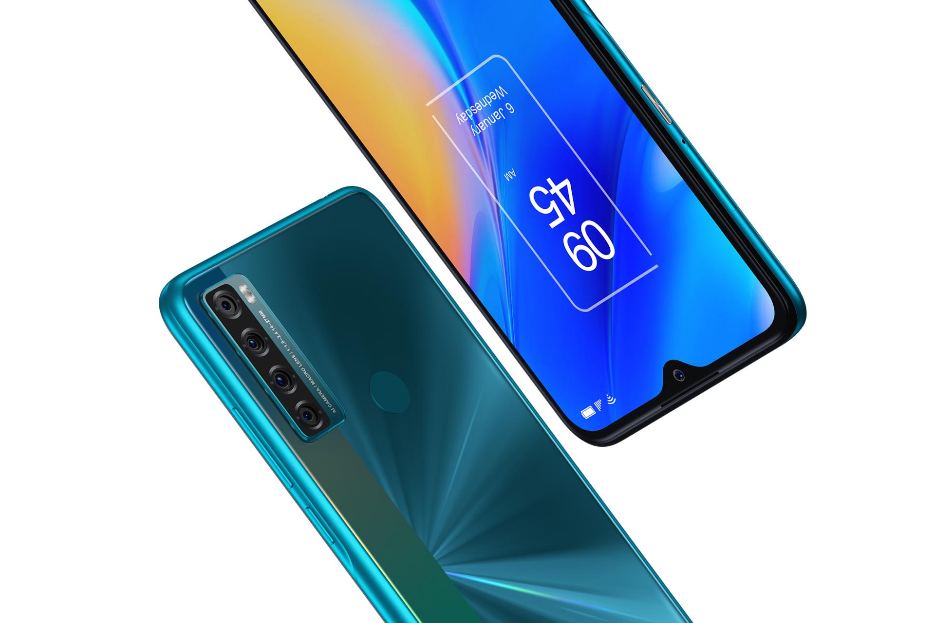 نمای دوربین سلفی و اصلی تی سی ال 20 رنگ آبی