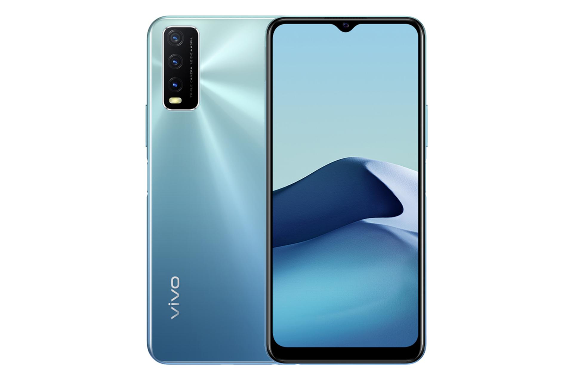 گوشی vivo Y20s نمای جلو پشت رنگ آبی / وای 20 اس ویوو