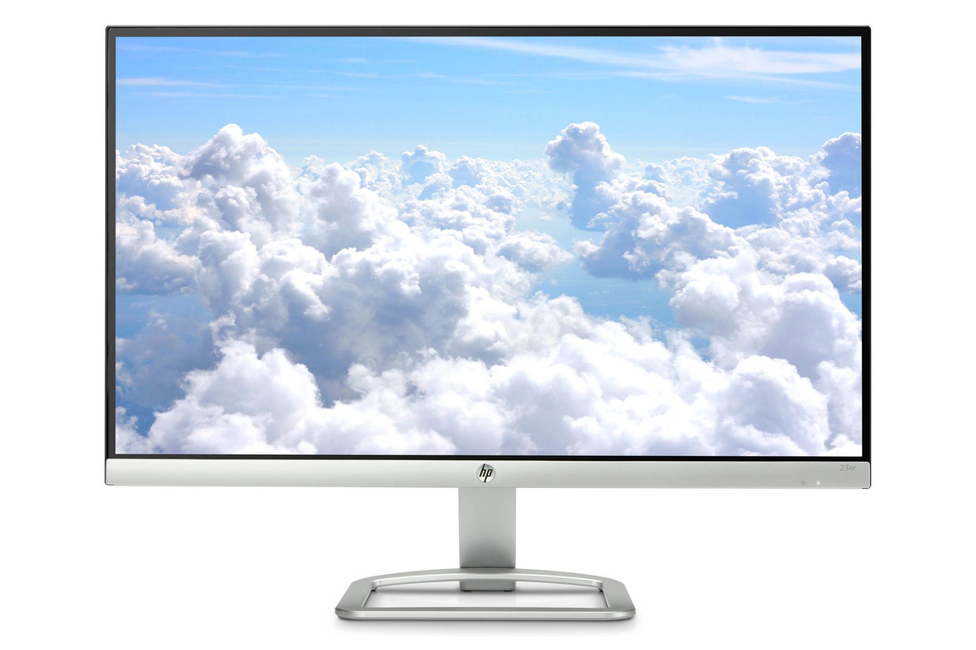 نمای جلو مانیتور اچ پی 23 اینچ مدل 23ER رنگ سفید
