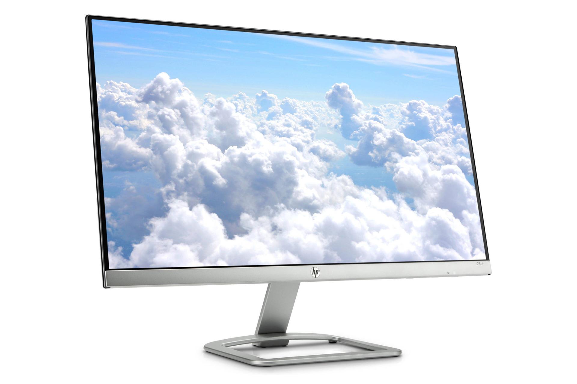 نمای جلو زاویه دار مانیتور اچ پی 23 اینچ مدل 23ER رنگ سفید