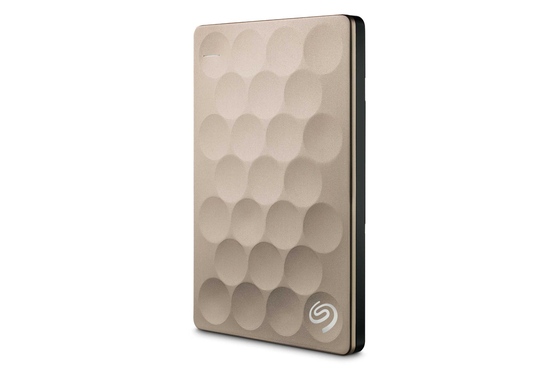 نمای جلو هارد دیسک سیگیت Backup Plus Ultra Slim رنگ طلایی