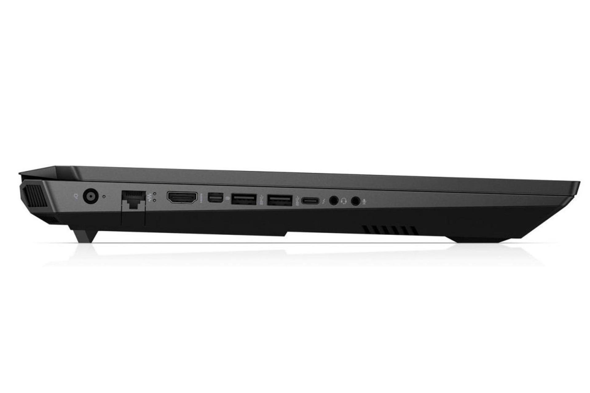 نمای کناری و درگاه های لپ تاپ اومن 17-CB0001TX اچ پی - Core i7-9750H RTX 2080 16GB 1TB رنگ مشکی