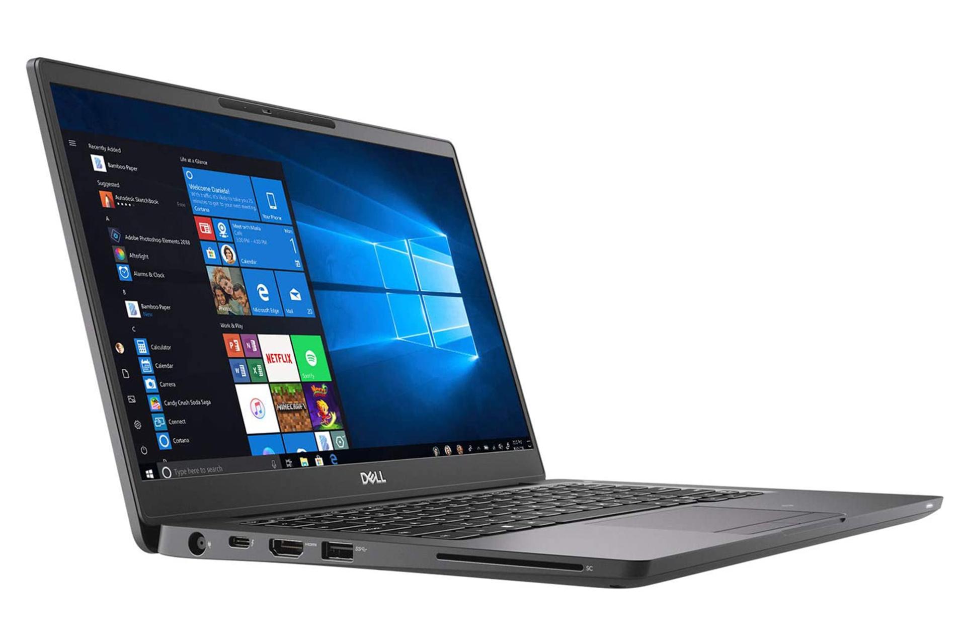 لپ‌تاپ DELL Latitude 7300 نمای بغل صفحه کلید و صفحه نمایش و پورت ها / لتیتود 7300 دل