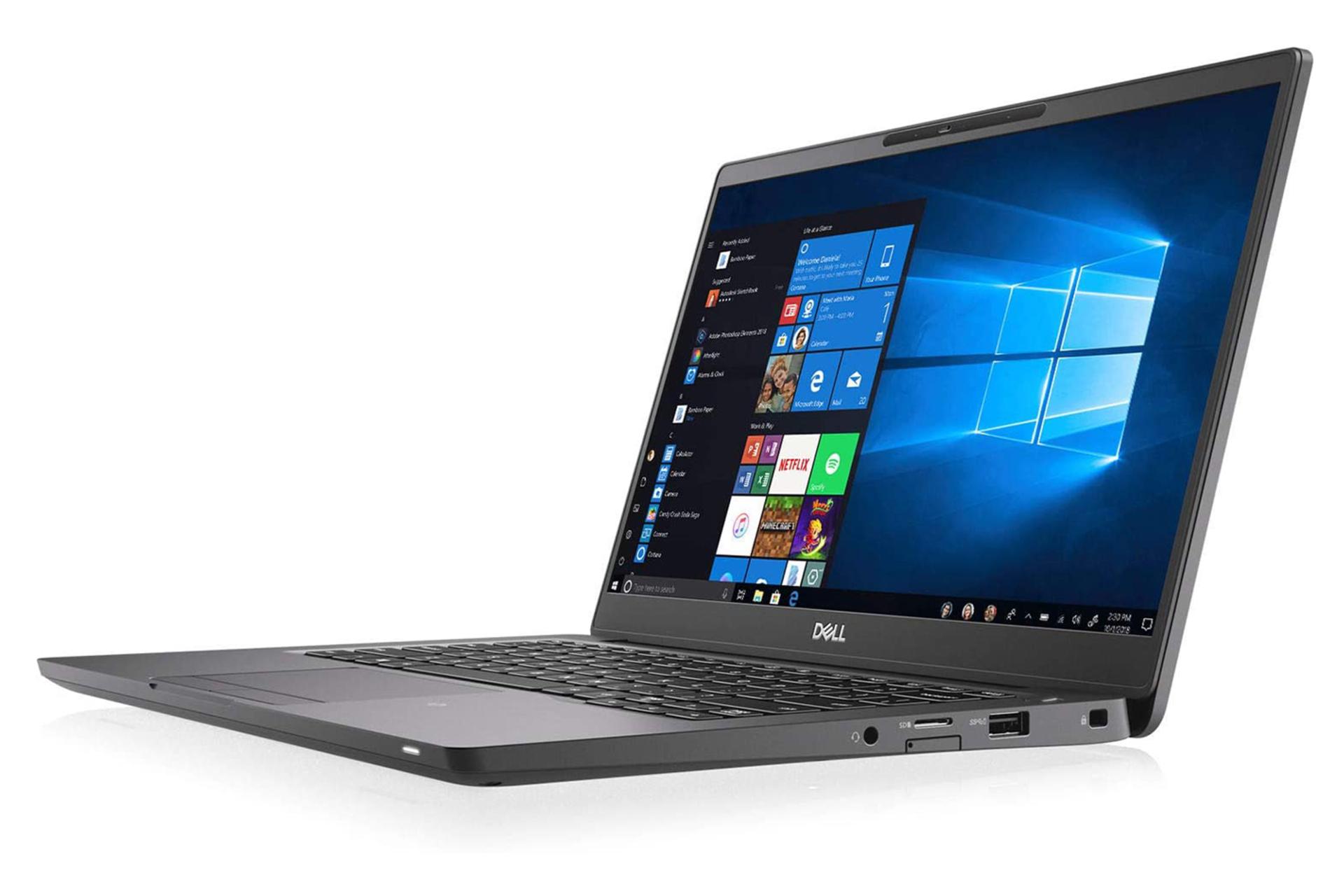 لپ‌تاپ DELL Latitude 7300 نمای بغل صفحه کلید و صفحه نمایش و پورت ها / لتیتود 7300 دل