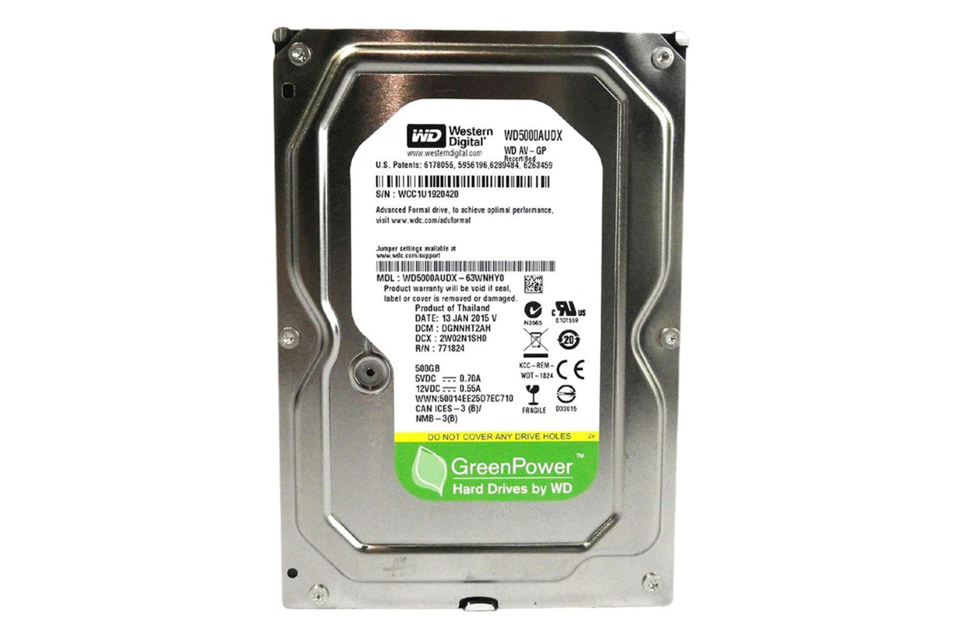 وسترن دیجیتال WD5000AUDX ظرفیت 500 گیگابایت / Western Digital WD5000AUDX 500GB