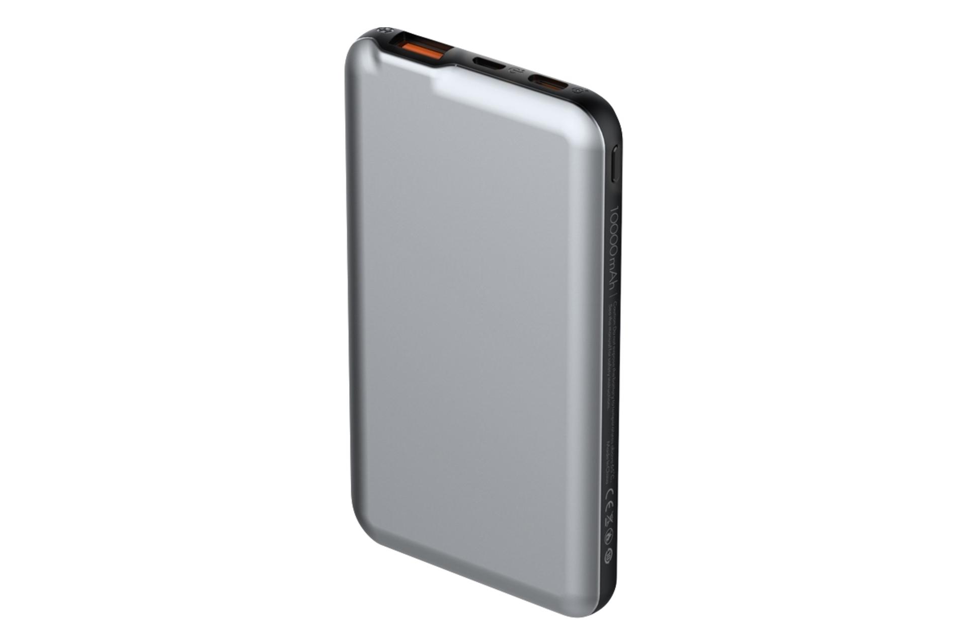 پشت پاور بانک الدینیو LDNIO PQ1015 10000mAh با ظرفیت 10000 میلی‌آمپر ساعت خاکستری