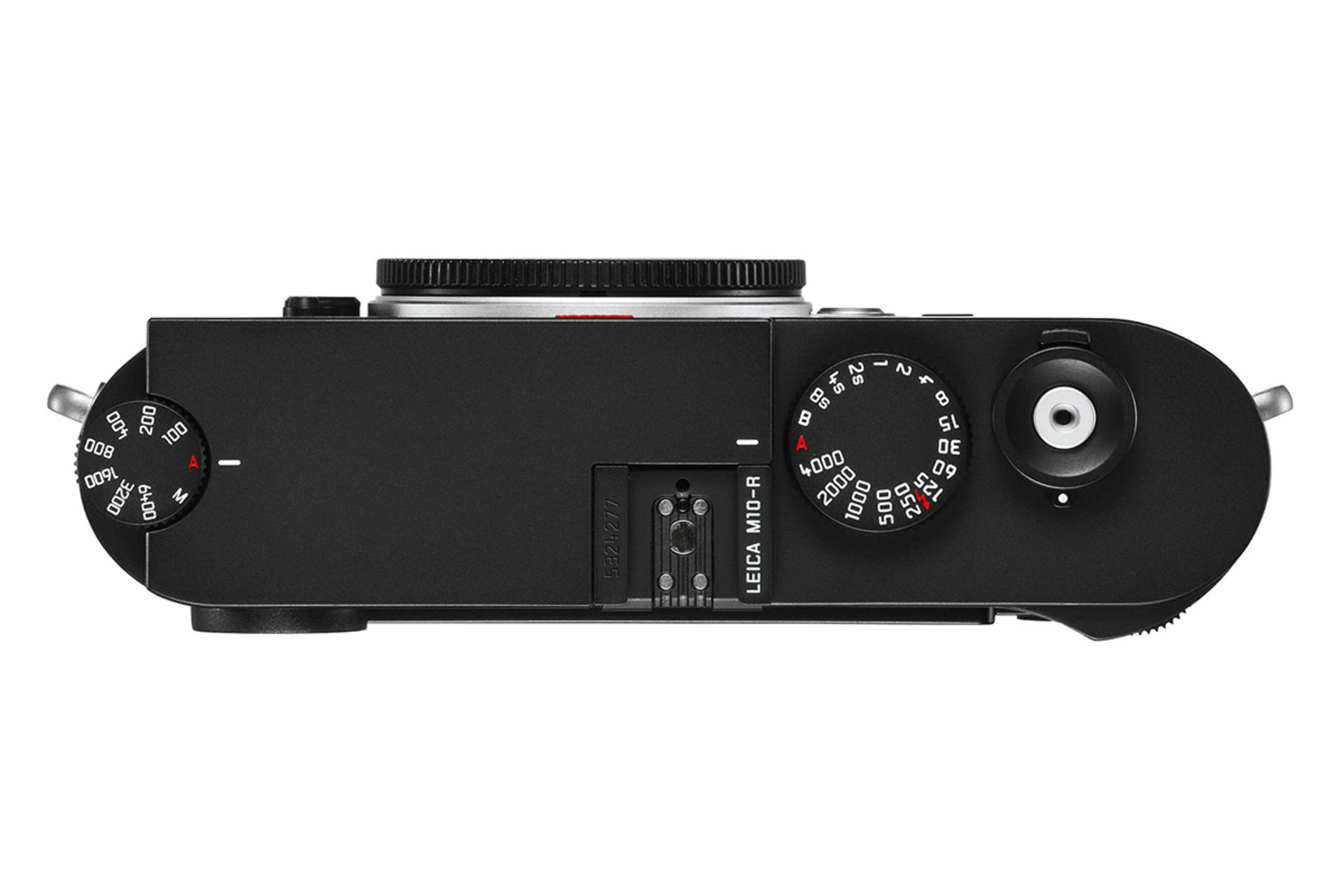 نمای بالا دوربین لایکا M10-R و نمایش شاتر و Dial