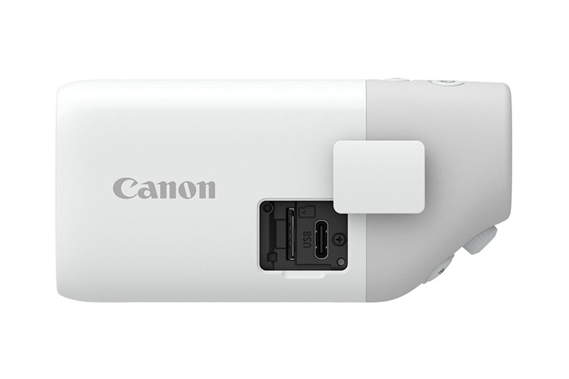 نمای کنار دوربین کانن پاورشات زوم / Canon و نمایش پورت USB